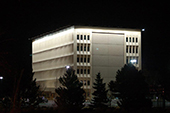 Brighton City Hall, Colorado - Using 75 Watt Billboard Lights to wall wash the whole building top to bottom
